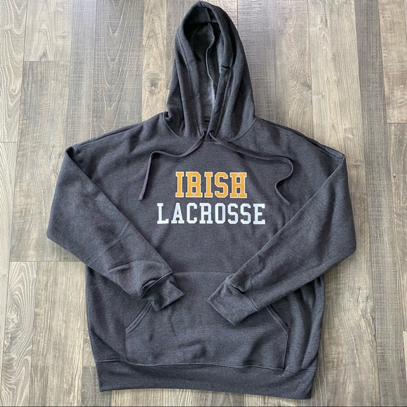 NEW IRISH Lacrosse Soft Sponge Super Soft Fleece Hood Dark Grey Heather - Picture 3 of 3